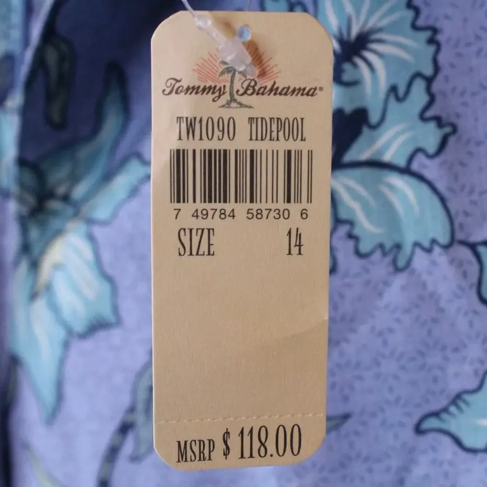 TOMMY BAHAMA 100% Silk Vintage Vines Pant in Lavender Size 14